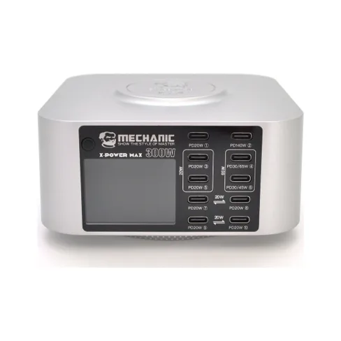 Зарядное устройство MECHANIC 10xUSB-C PD + Wireless Charging 15W LED indication 300W black (X-Power Max)