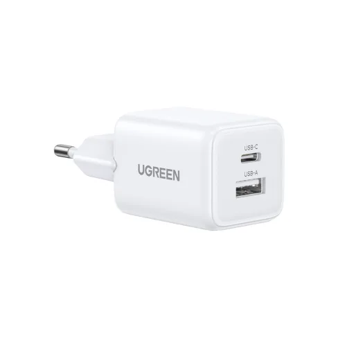 Зарядний пристрій Ugreen X514 1xUSB-C PD20W + 1xUSB GaN white (65006)