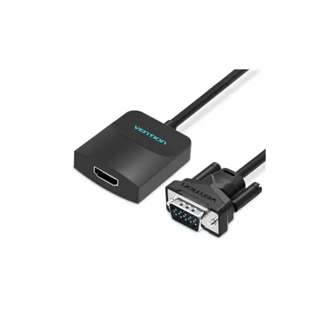 Перехідник VGA 15F to HDMI M 1080P 60Hz 3,5mm Audio 0.15m Vention (ACNBB)