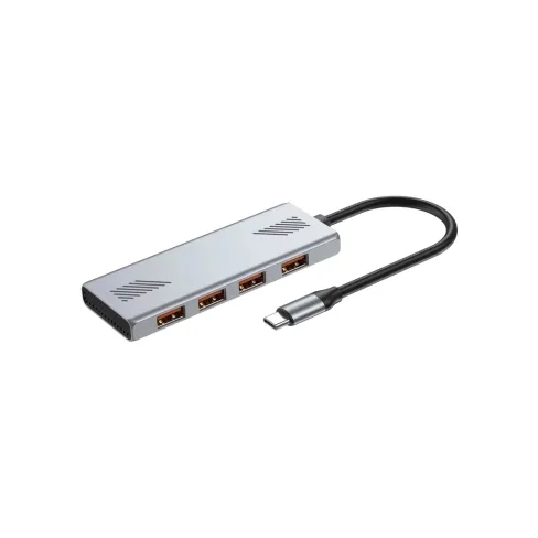 Концентратор Gembird USB-C 4-in-1 4xUSB 3.2 silver (UHB-CM-U310-A4-01)