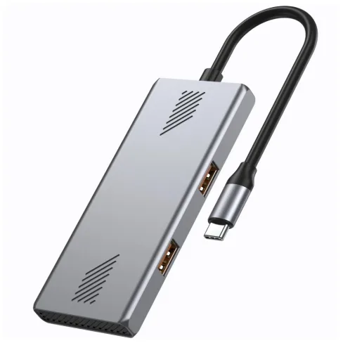 Концентратор Gembird USB-C 4-in-1 2xUSB 3.2 + 2xUSB-C 3.2 silver (UHB-CM-U310-A2C2-01)
