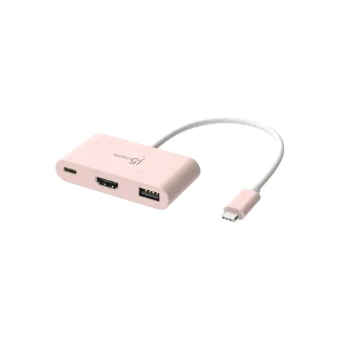 Концентратор J5create USB-C 3-in-1 1xHDMI + 1xUSB 3.2 + 1xUSB-C PD100W pink (JCA379ER-N)