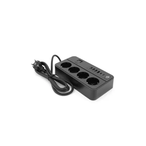 Сетевой фильтр питания Voltronic G13, 3000W, 4 роз, 4USB 3,2А, 2 Type-C, 2м Black (YT-G13)