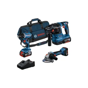 Набор электроинструментов Bosch Professional, GSR 18V-45+GBH 18V-22+GWS 18V-8, 3x4Ah, ЗУ, сумка M-BAG (0.615.A50.07L)
