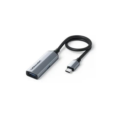 Концентратор Vention USB-C M to USB 3.2 AF + USB-C F PD 100W 10Gbps 0,15m gray (CCAHB)