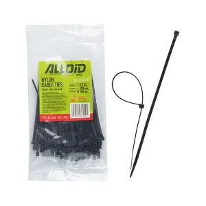 Стяжка Alloid 2.5х100мм, пластик, 100шт./уп., черный (PC-25100B)
