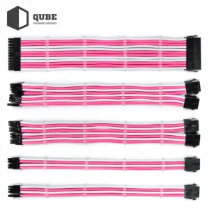 Кабель Qube для блока питания QUBE 1*24P MB, 2*4+4P CPU,2*6+2P VGA Whi (QBWSET24P2x8P2x8PWP)