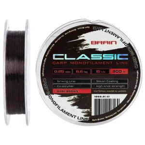 Леска Brain Classic Carp Line (dark brown) 300m 0.25mm 15lb 6.6kg (1858.81.01)
