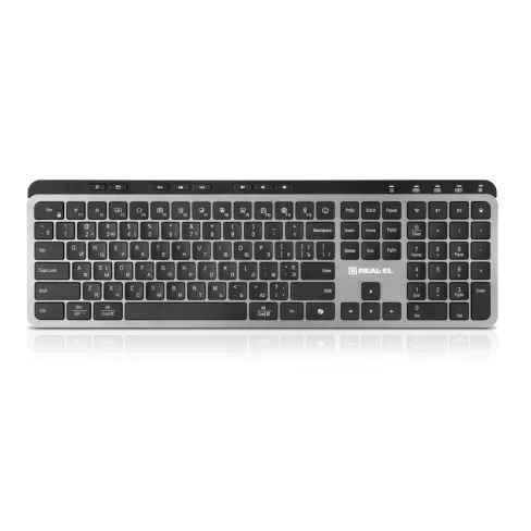 Клавиатура REAL-EL RK-737W Wireless/Bluetooth Black/Grey (EL123100060)