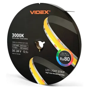 Светодиодная лента Videx COB DC24V 55W 5M 3000K Ra80 IP20 5м (VL-LSTCB320-24113-B5)