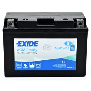 Акумулятор автомобільний EXIDE Мото Ready AGM 8Ah (+/-) (110EN) (AGM12-7.1)