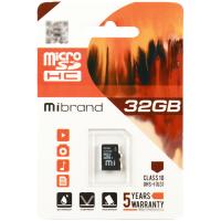 Карта памяти Mibrand 32GB microSD class 10 UHS-I U3 (MICDHU3/32GB)