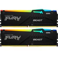 Модуль памяти для компьютера DDR5 16GB (2x8GB) 6000 MHz FURY Beast RGB Kingston Fury (ex.HyperX) (KF560C36BBEAK2-16)