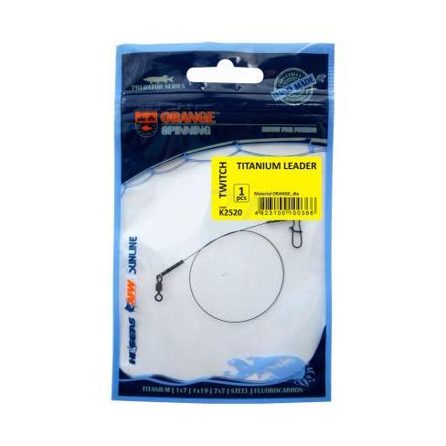 Повідець Ukrspin Orange Spinning титан з вертлюгом 22см 9кг(18lb)/0.3мм (1590.02.66)
