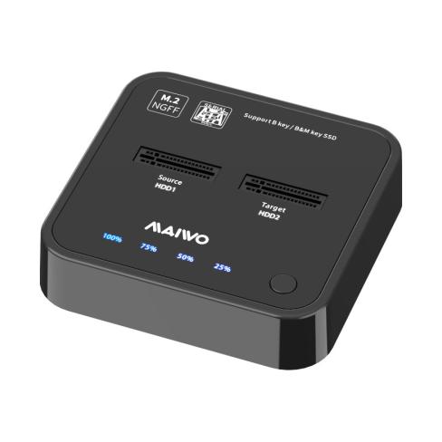 Док-станція для накопичувачів Maiwo 2*SATA M.2 SSD Key B/B+M USB 3.1 Gen1 Type-C