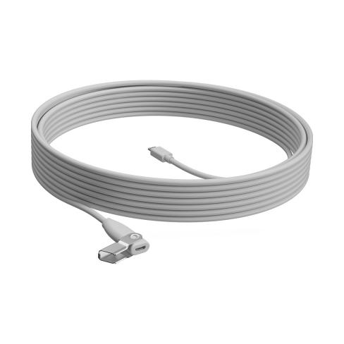Кабель мультимедийный Logitech Rally Mic Pod Extension Cable Off White USB WW 10M (952-000047)
