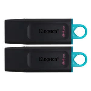 USB флеш накопитель Kingston 2x64GB DT Exodia Black+Blue USB 3.2 (в Блістері 2шт) (DTX/64GB-2P)