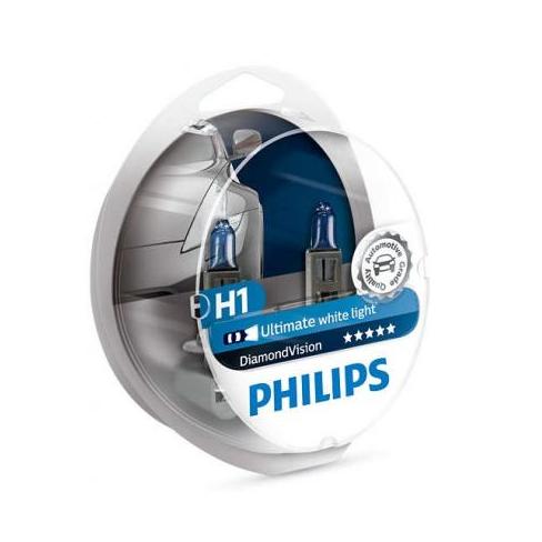 Автолампа Philips H1 Diamond Vision, 5000K, 2шт