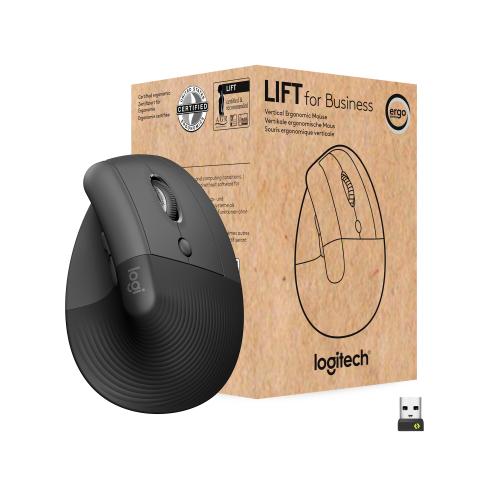 Мышка Logitech Lift Vertical Ergonomic Wireless/Bluetooth for Business Graphite (910-006494)