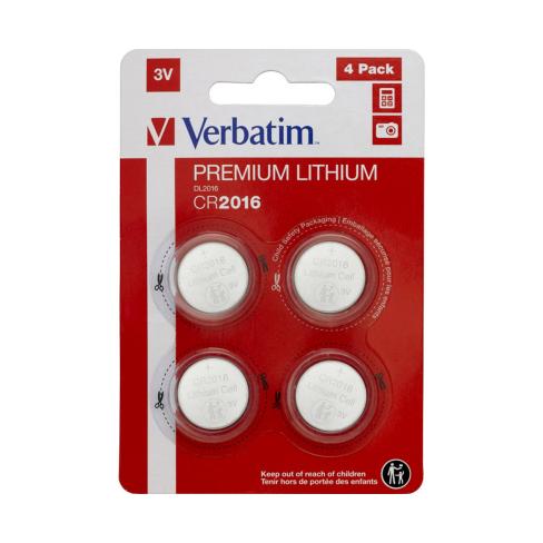 Батарейка Verbatim CR 2016 Lithium 3V * 4