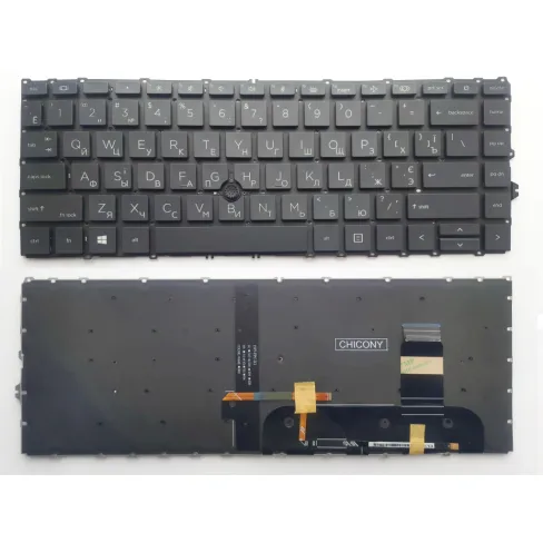 Клавиатура ноутбука HP EliteBook 745 G7/G8, 840 G7/G8 черна з підсв ТП UA (A46214)