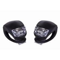 Комплект велофар Velotrade мигалка 2шт BC-RL8001 белый+красный свет LED, черный корпус (L-014)