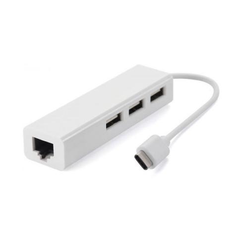 Концентратор Value Type-C Hub 3-port USB2.0 + RJ45 Fast Ethernet White