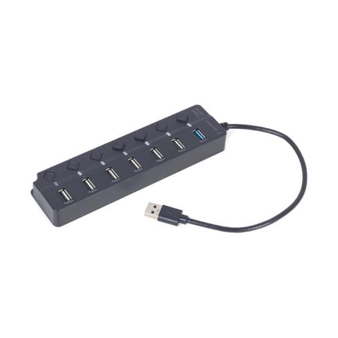Концентратор Gembird 7 ports (1xUSB3.1+6xUSB2.0) switch black (UHB-U3P1U2P6P-01)