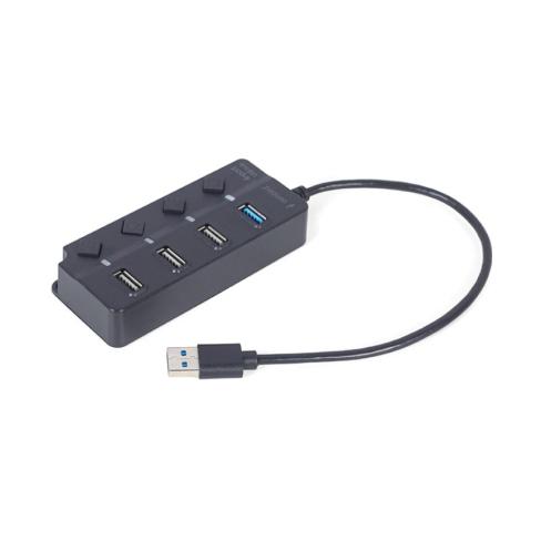 Концентратор Gembird 4 ports (1xUSB3.1+3xUSB2.0) switch black (UHB-U3P1U2P3P-01)