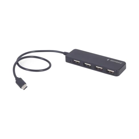 Концентратор Gembird USB-C 4 ports USB 2.0 black (UHB-CM-U2P4-01)