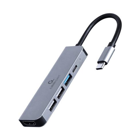 Концентратор Cablexpert USB-C 5-in-1 (hub/HDMI/PD) (A-CM-COMBO5-03)