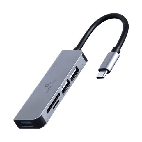 Концентратор Cablexpert USB-С to 1 х USB 3.1 Gen1 (5 Gbps), 2 х USB 2.0, CardReader (UHB-CM-CRU3P1U2P2-01)