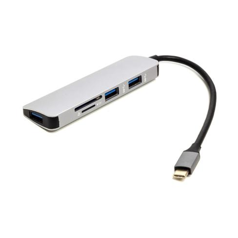 Концентратор USB Type-C to 3*USB 3.0 Ports + TF/SD Card Reader PowerPlant