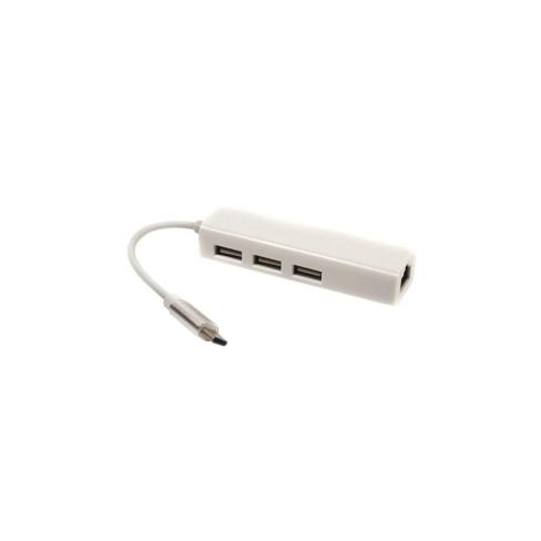 Концентратор USB 3.1 Type-C to 3 port USB 2.0 + Ethernet PowerPlant