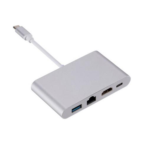 Концентратор Dynamode USB3.1 Type-C to 1хHDMI, 1хRJ-45, 1хUSB 3.0, 1хUSB Type-C Fe (Multiport USB 3.1 Type-C to HDMI-RJ45)