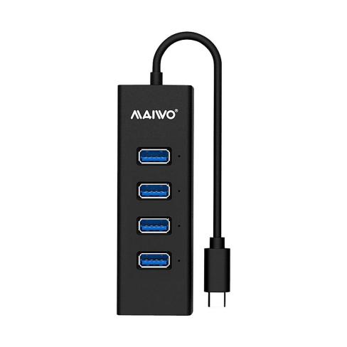 Концентратор Maiwo USB Type-C to 4х USB3.0 cable 15 cm