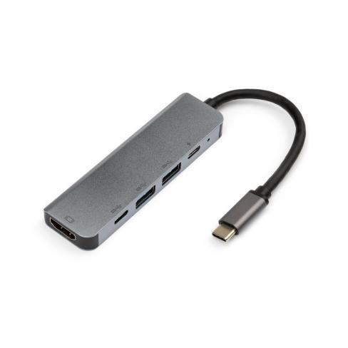 Концентратор Vinga Type-C to 4K HDMI+2*USB3.0+PD+USB-C 3.1 Gen1 aluminum