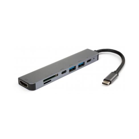 Концентратор Vinga Type-C to 4K HDMI+2*USB3.0+SD+TF+PD+USB-C 3.1 Gen1 aluminium