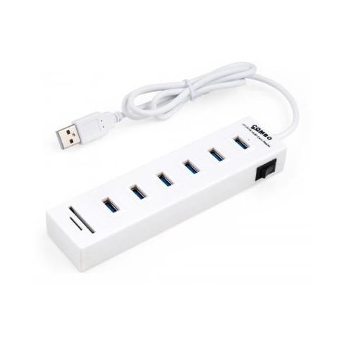 Концентратор Vinga 6xUSB2.0 + card-reader with switch