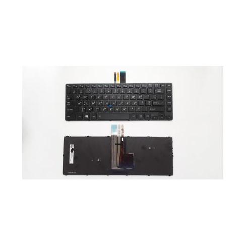 Клавіатура ноутбука Toshiba Tecra R40-C Series черная с черной рамкой с ТП с подсветкой