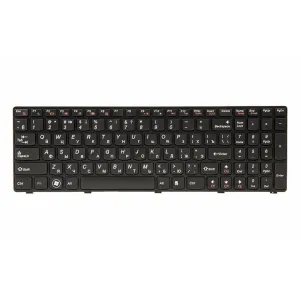 Клавиатура ноутбука PowerPlant Lenovo G580, N580 черный, черный фрейм (KB311071)