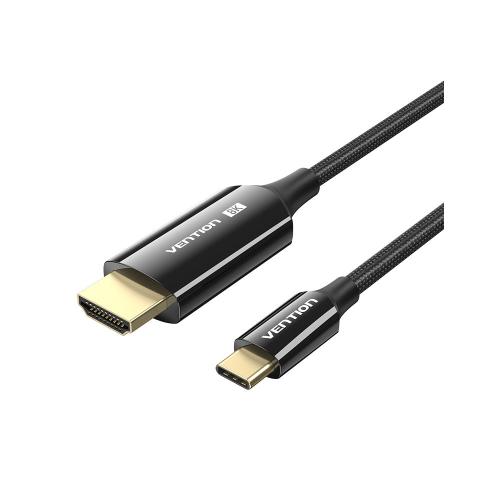 Кабель мультимедийный USB-C 3.1 to HDMI 1.8m 8K 60 Гц Zinc Alloy TPE Black Vention