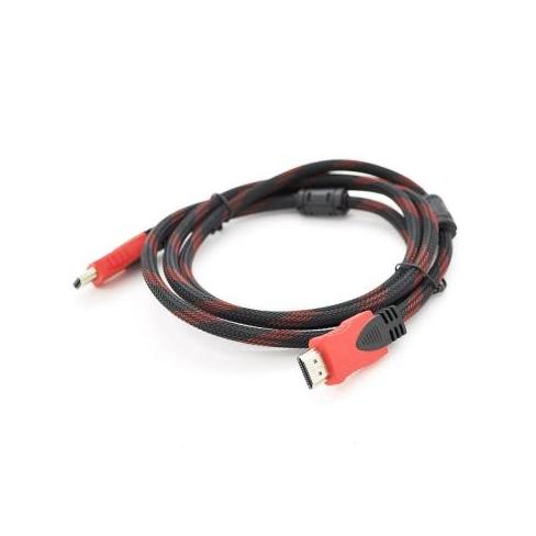 Кабель мультимедийный HDMI to HDMI 1.8m v1.4, OD-7.4mm Black/RED Merlion (YT-HDMI(M)/(M)NY/RD-1.8m)