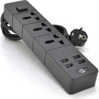 Мережевий фільтр живлення Voltronic TВ-Т08, 3роз, 4*USB Black (ТВ-Т08-Black)