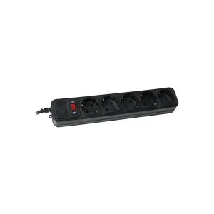 Мережевий фільтр живлення Maxxter SPM5-G-6B чорний, 1.8 м кабель, 5 розеток (SPM5-G-6B)