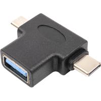 Переходник USB 3.0 Type-C, microUSB (M) to USB 3.0 OTG AF PowerPlant (CA913121)