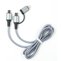 Дата кабель USB-C to USB-C/Lightning 1.0m gray Dengos (NTK-TC-TCL-GREY)