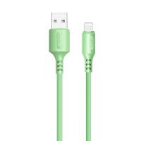 Дата кабель USB 2.0 AM to Lightning 1.0m soft silicone green ColorWay (CW-CBUL042-GR)