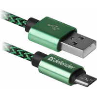 Дата кабель USB 2.0 AM to Micro 5P 1.0m USB08-03T green Defender (87804)