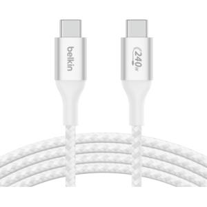 Дата кабель USB-C to USB-C 2.0m 240W white Belkin (CAB015BT2MWH)